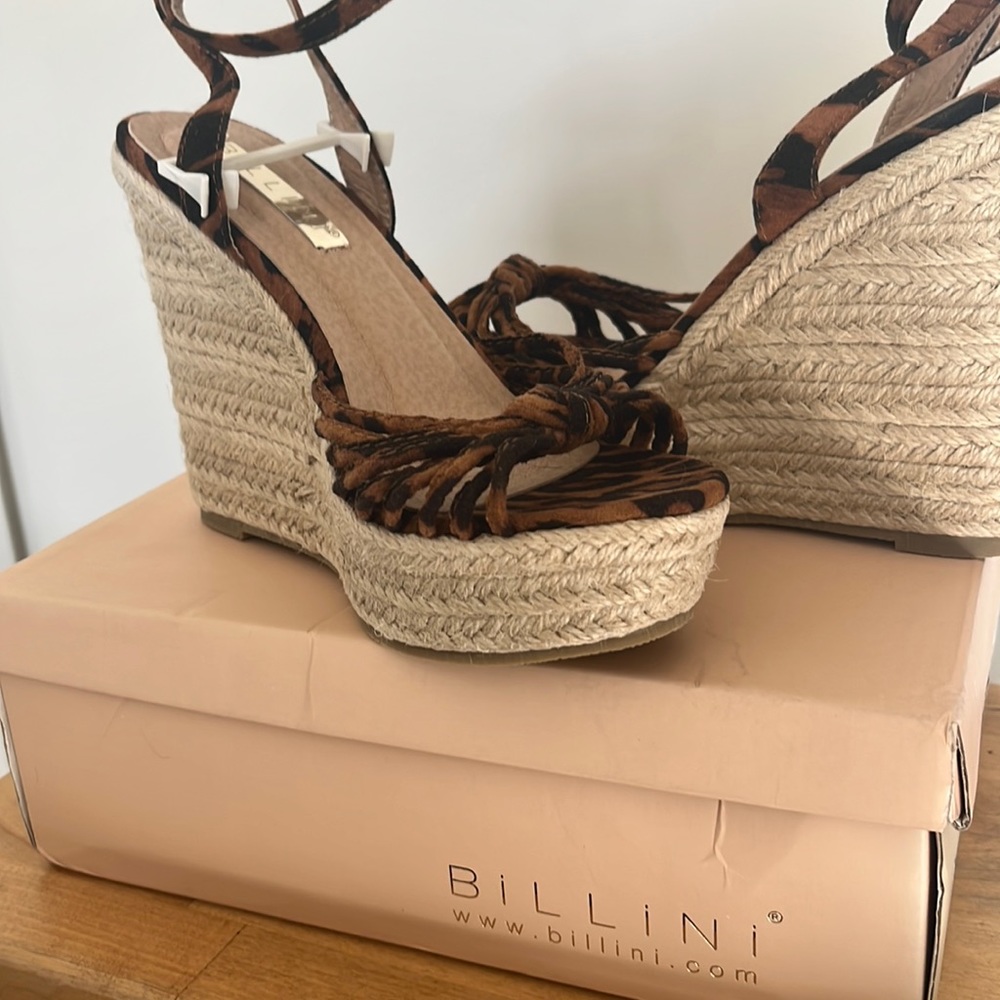 Leopard Espadrille Wedges. New with box!